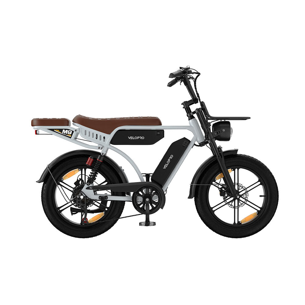 Velopro M9 20'' 250W Retro Dual-Battery Fat Tire E-Bike 48V 35Ah battery