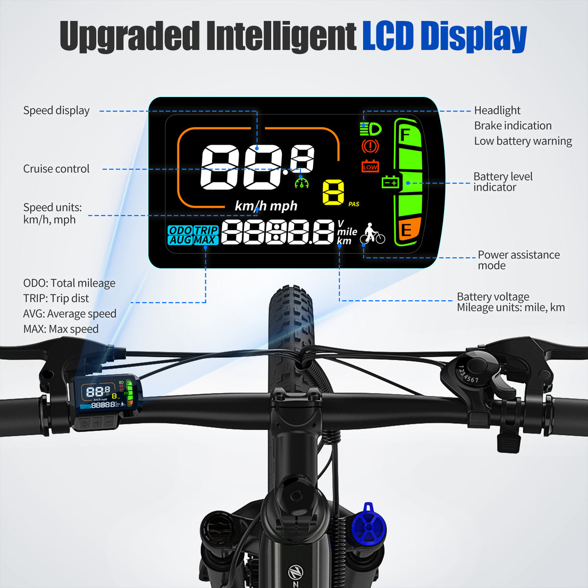ZDZA ZA04 26" Mountain Electric Bike 1000W Peak Motor 36V 10.4Ah Battery