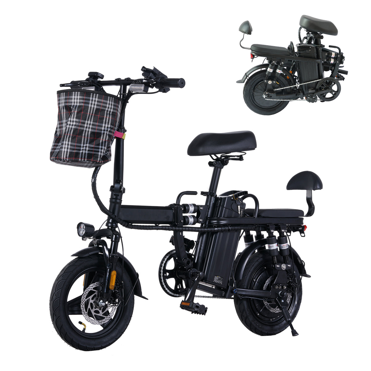 GLEERIDE A9 14" Mini Folding Electric Bike 750W Peak Motor 48V 15Ah Battery