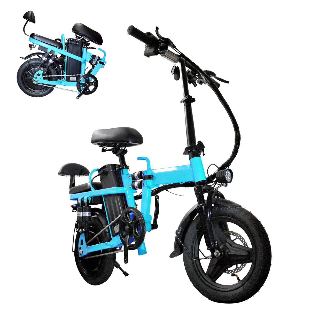 GLEERIDE A9 14" Mini Folding Electric Bike 750W Peak Motor 48V 15Ah Battery