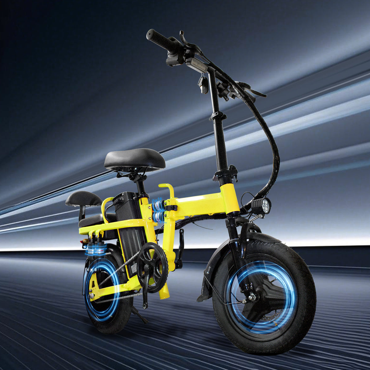 GLEERIDE A9 14" Mini Folding Electric Bike 750W Peak Motor 48V 15Ah Battery