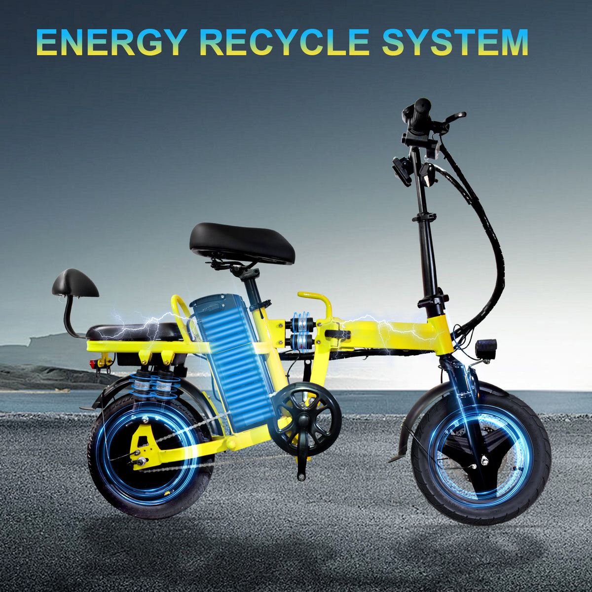 GLEERIDE A9 14" Mini Folding Electric Bike 750W Peak Motor 48V 15Ah Battery