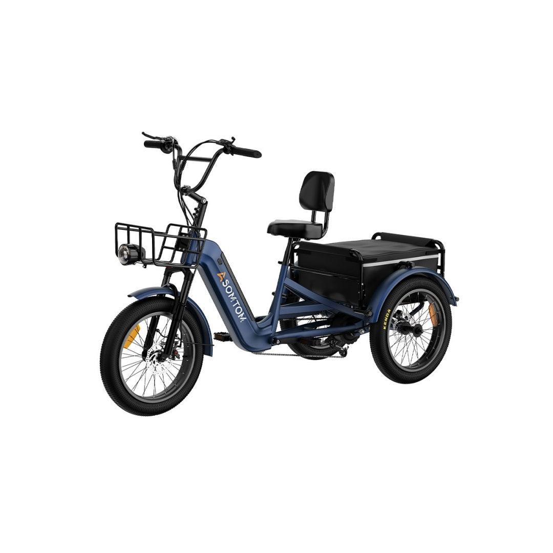 ASOMTOM WHALE 3.0 24" High-Capacity Durable Electric Trike 500W Motor 48V 20Ah Battery