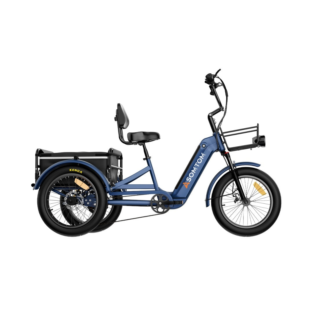 ASOMTOM WHALE 3.0 24" High-Capacity Durable Electric Trike 500W Motor 48V 20Ah Battery