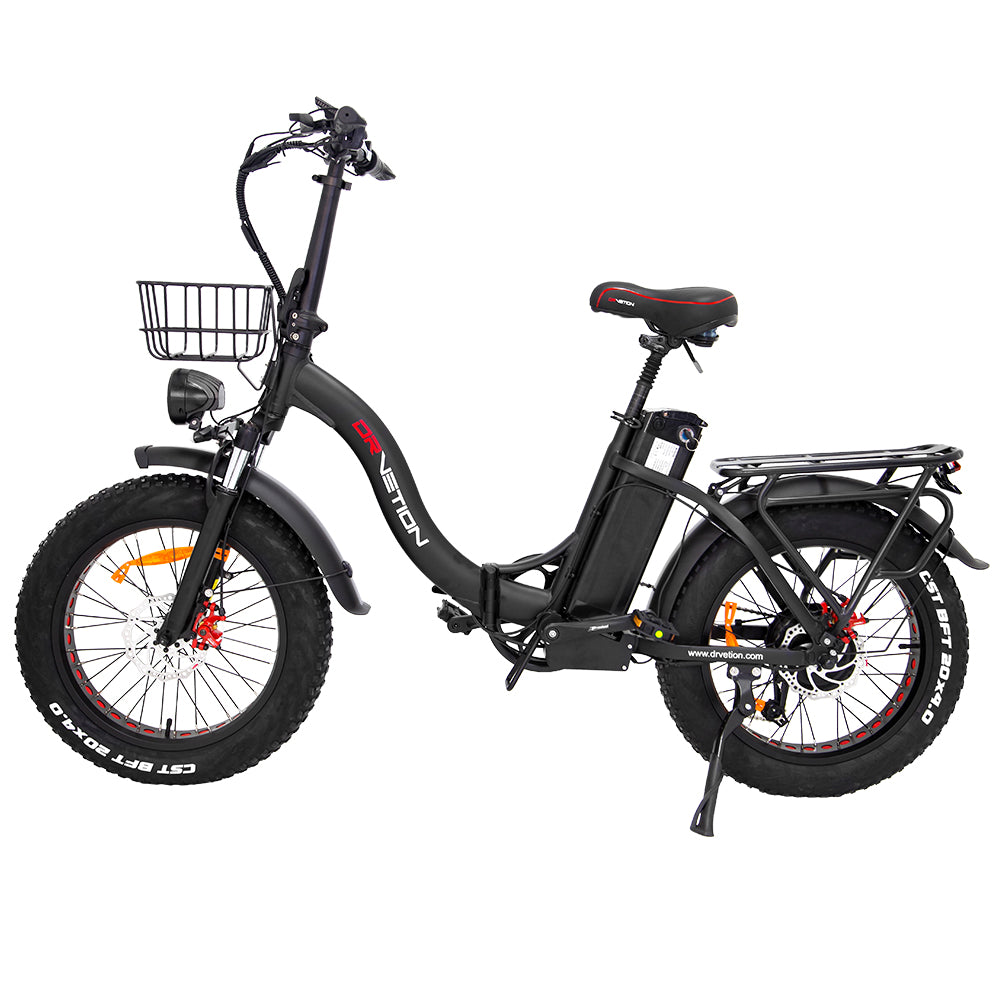 DRVETION CT20 20" Fat Tires Folding Electric Bike 750W Motor 48V 10Ah/15Ah/20Ah Battery(Disc Brake)