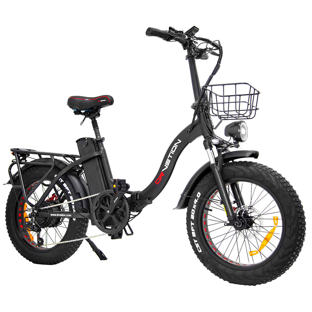 DRVETION CT20 20" Fat Tires Folding Electric Bike 750W Motor 48V 10Ah/15Ah/20Ah Battery(Disc Brake)
