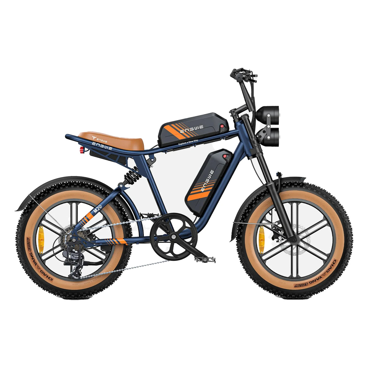 ENGWE M20 2.0 20" Retro Fat Tire Off-road Electric Bike 750W Motor 52V 15.6Ah Dual Batteries