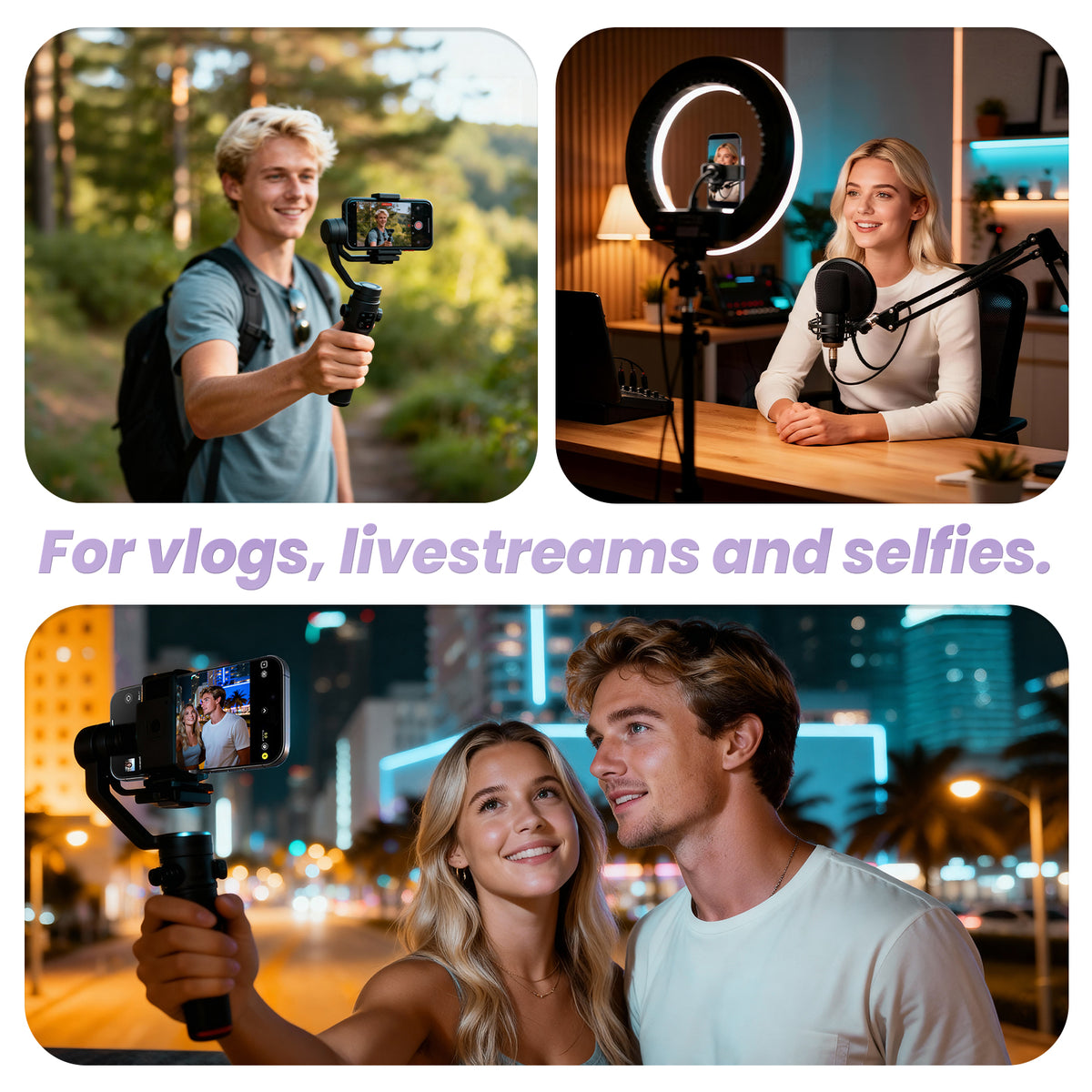 GEMMEE G100 Selfie Monitor with Stand 3000mAh Battery 3.97" Screen for iPhone/Android