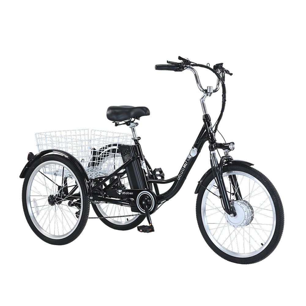 GOGOBEST GF100 24" Electric City Tricycle Cargo Ebike 350W Motor 36V 15Ah/20Ah Battery