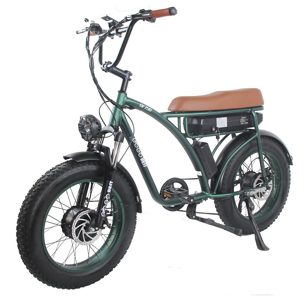 GOGOBEST GF750 20*4'' Bicicleta eléctrica todo terreno con neumático ancho 1000W*2 Motores duales Batería de 48V 17.5Ah