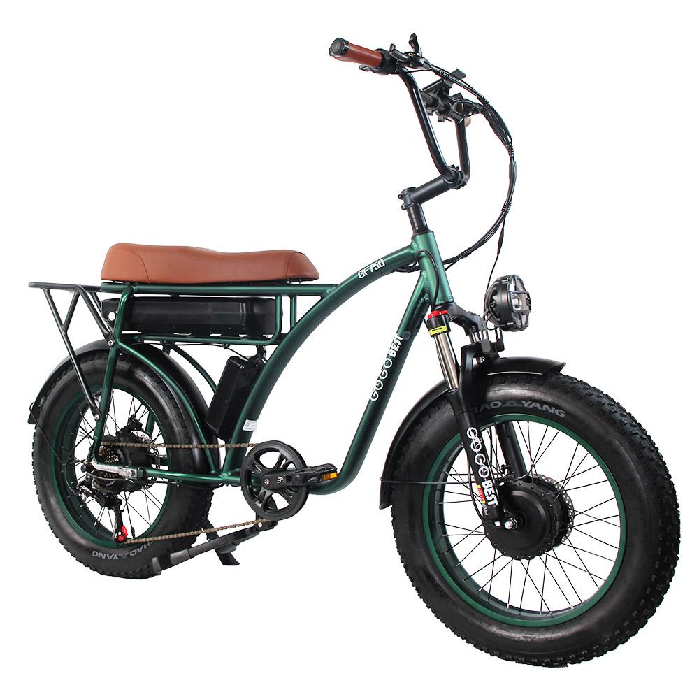 GOGOBEST GF750 20*4'' Bicicleta eléctrica todo terreno con neumático ancho 1000W*2 Motores duales Batería de 48V 17.5Ah