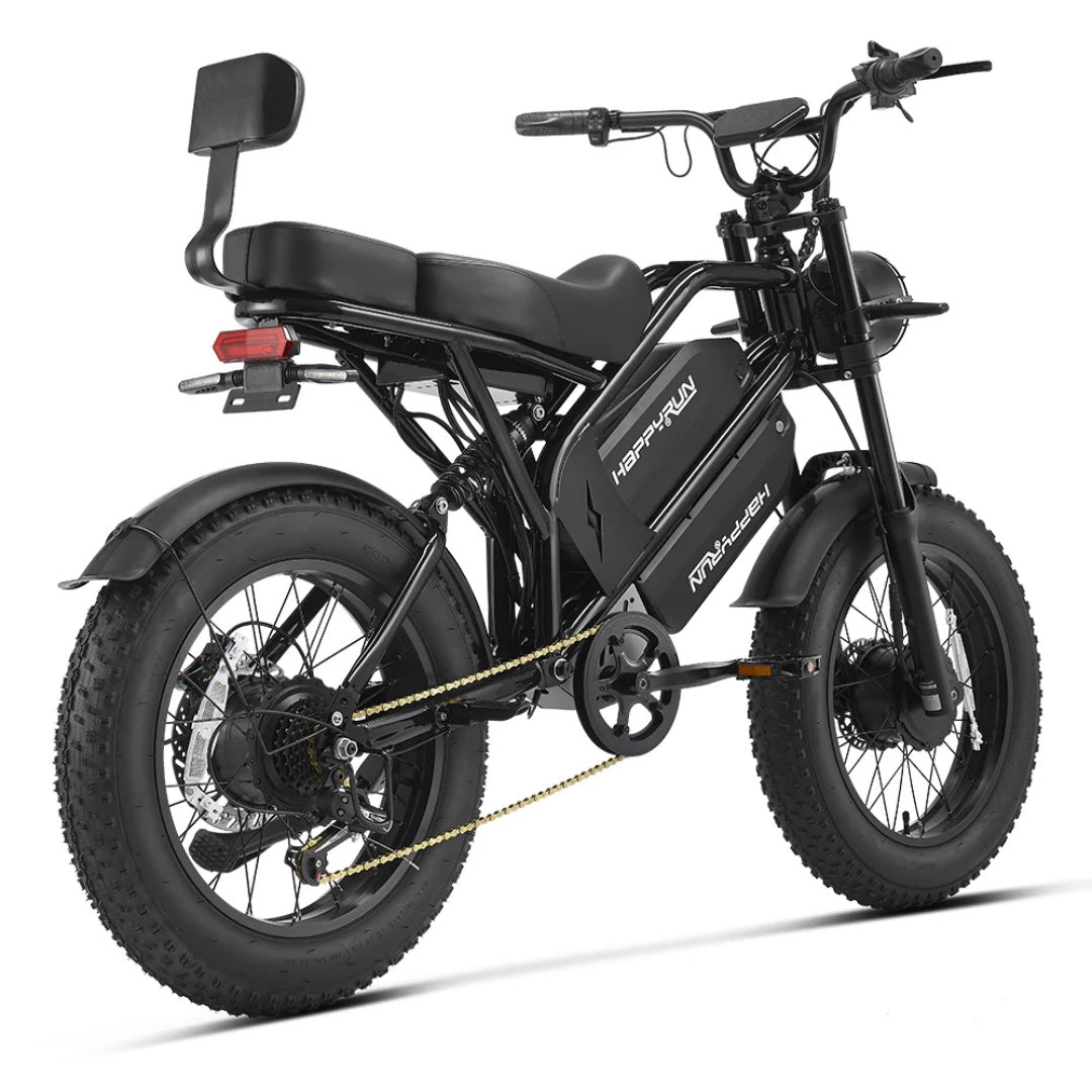 HAPPYRUN G70 Pro 20" Electric Cargo Bike 5000W Peak Dual Motor 48V 15Ah+18Ah Dual Batteries