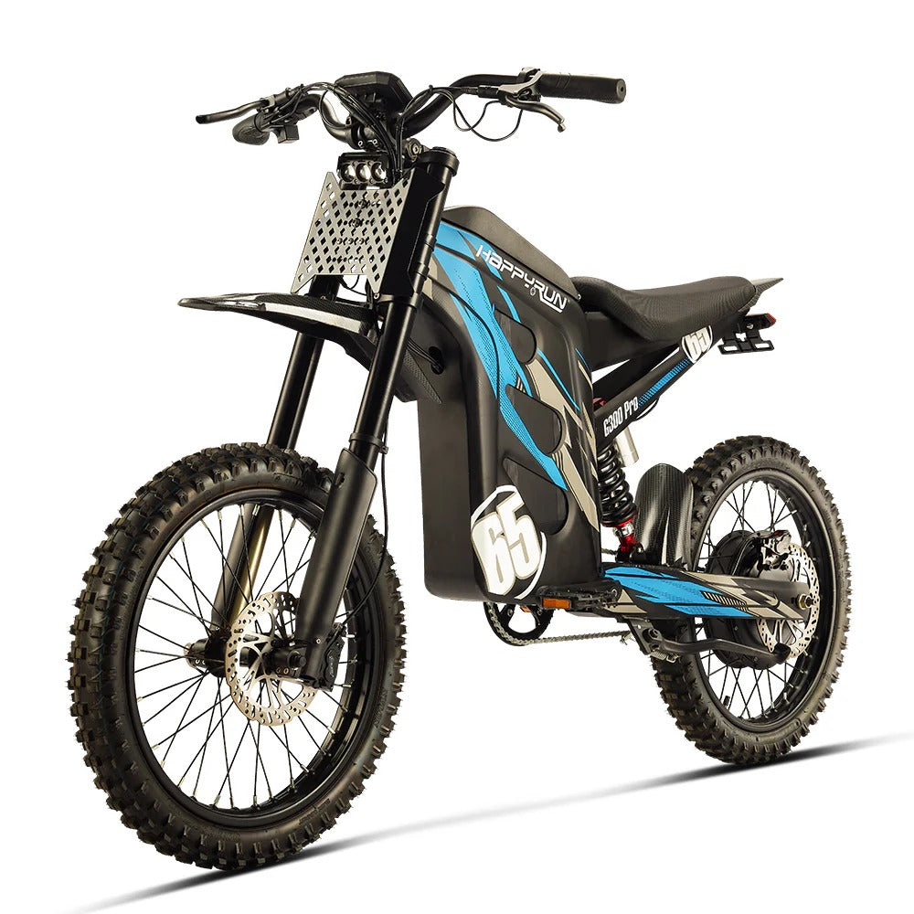 HAPPYRUN Tank G300 Pro Fat Tire Electric Bikes 6500W Peak Motor 72V 30Ah Battery