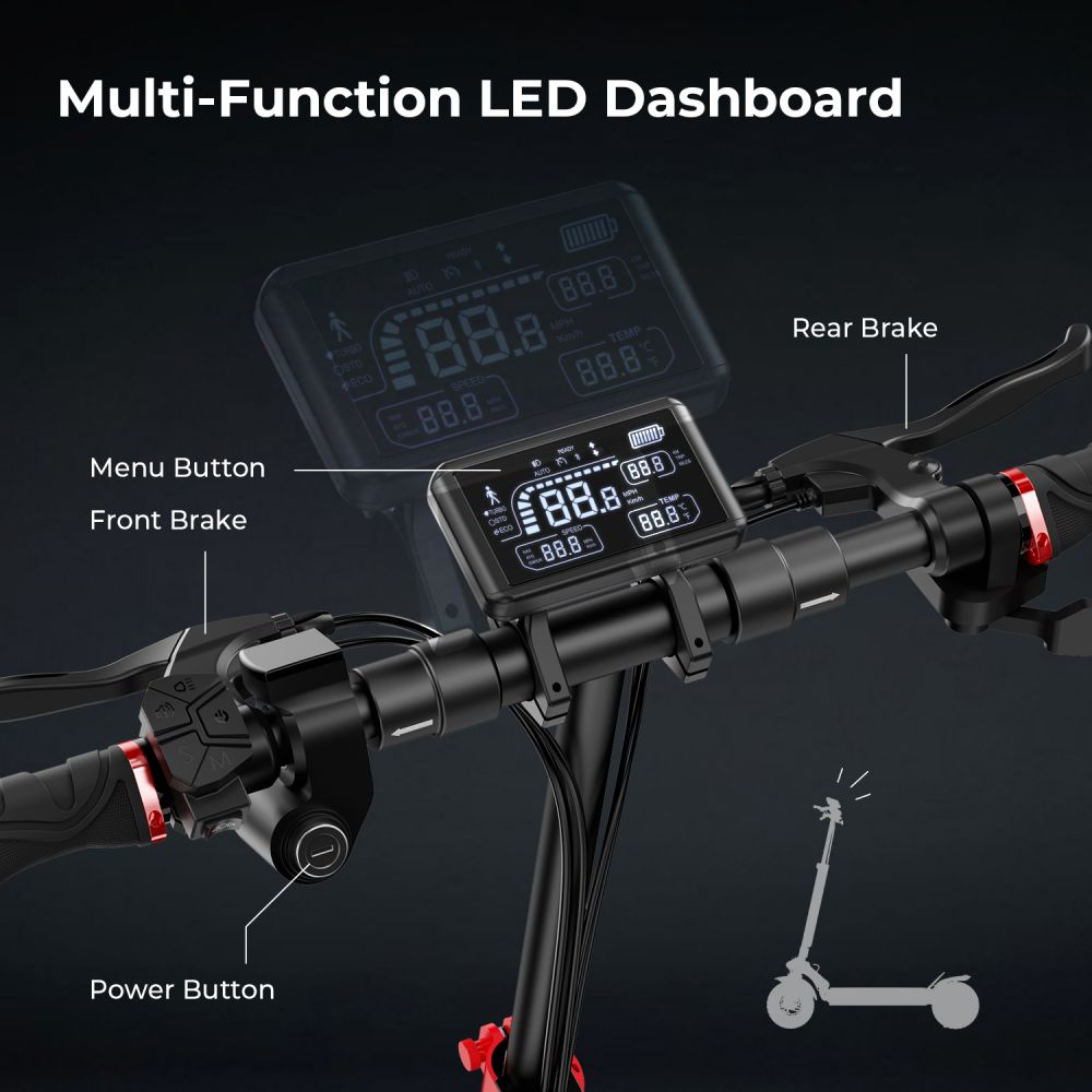 ISCOOTER IX4 10" Commuter Electric Scooter with APP Control 800W Motor 48V 15Ah Battery