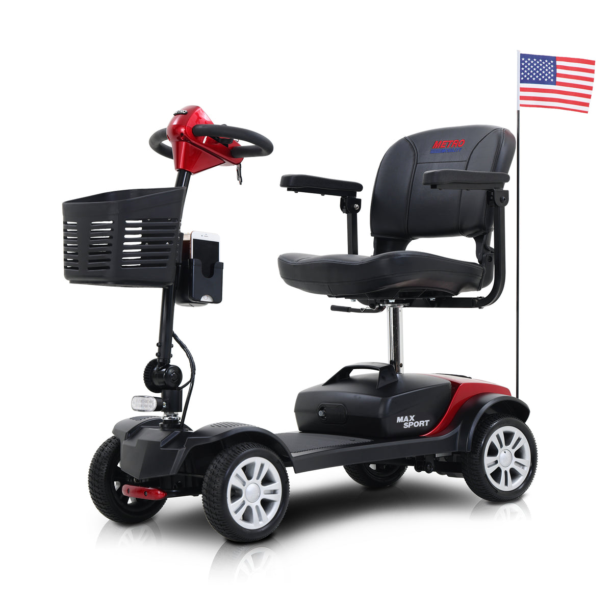 METRO MOBILITY MAX SPORT 9" 4 Wheel Electric Mobility Scooter 300W Motor 24V 12Ah Battery