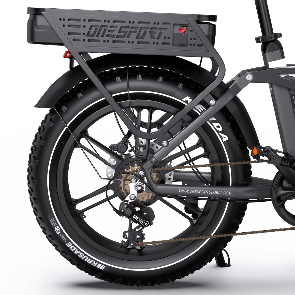 ONESPORT OT08 PRO 20" Full Suspension Fat Tire Electric Bike 500W Motor 48V 18Ah*2 Dual Battery