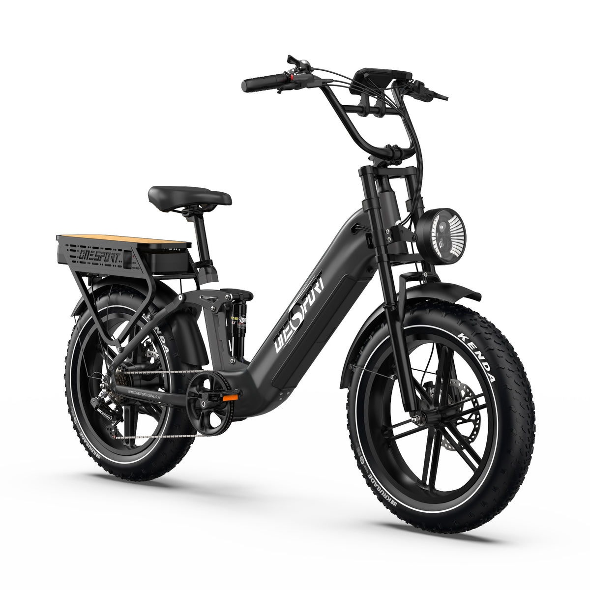 ONESPORT OT08 PRO 20" Full Suspension Fat Tire Electric Bike 500W Motor 48V 18Ah*2 Dual Battery
