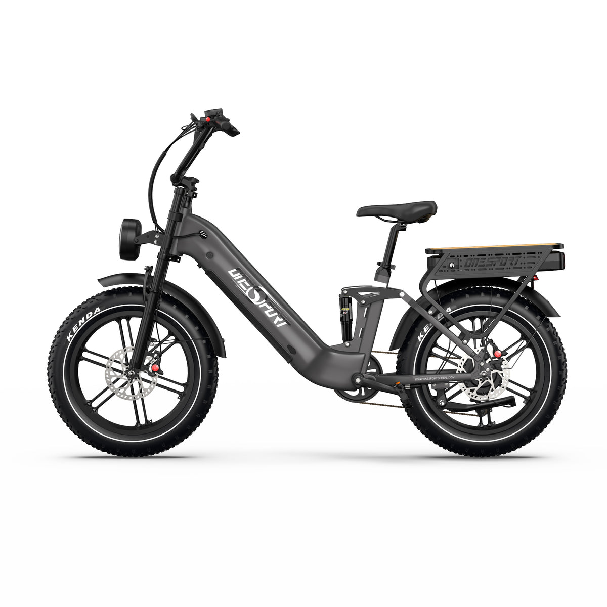 ONESPORT OT08 PRO 20" Full Suspension Fat Tire Electric Bike 500W Motor 48V 18Ah*2 Dual Battery