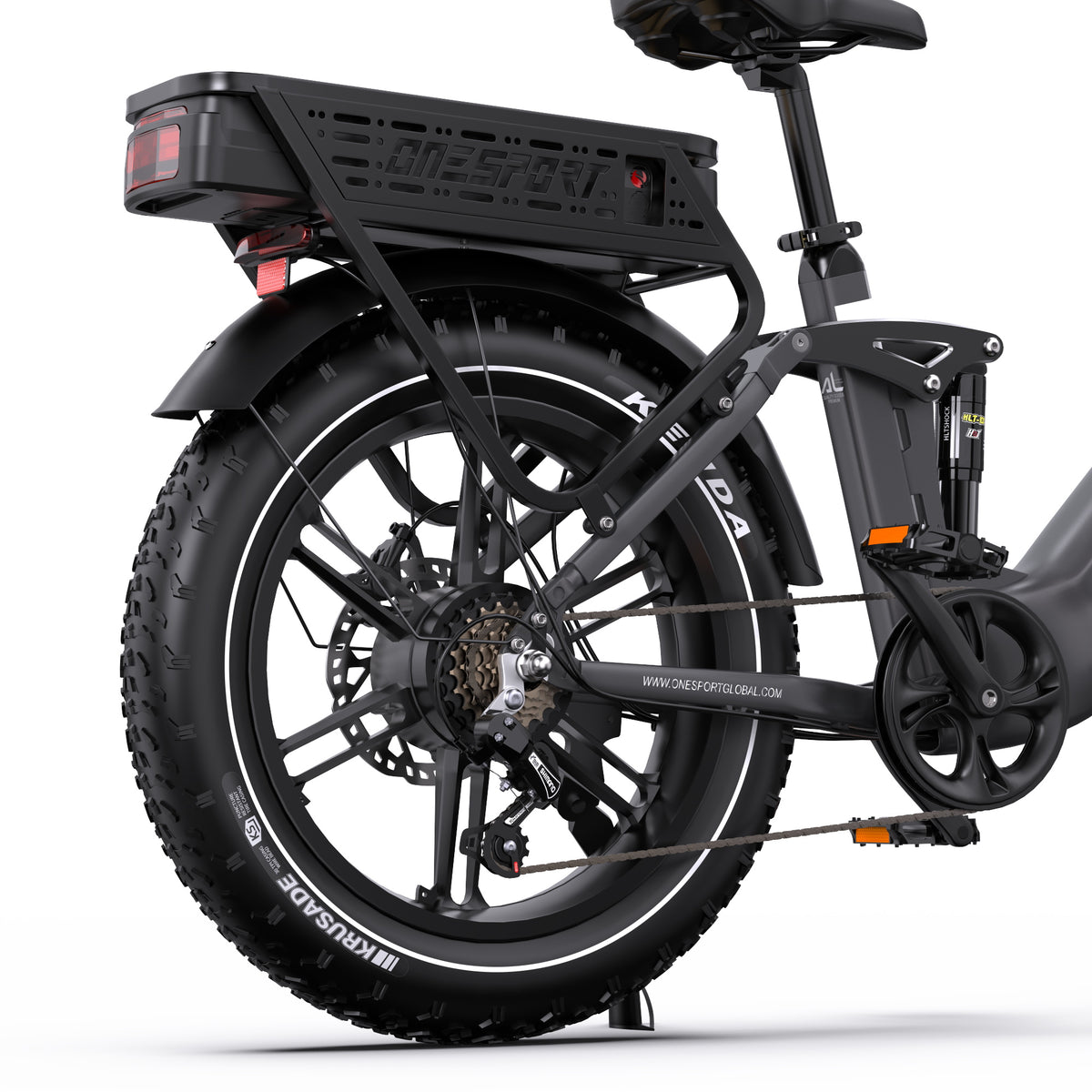 ONESPORT OT08 PRO 20" Full Suspension Fat Tire Electric Bike 500W Motor 48V 18Ah*2 Dual Battery
