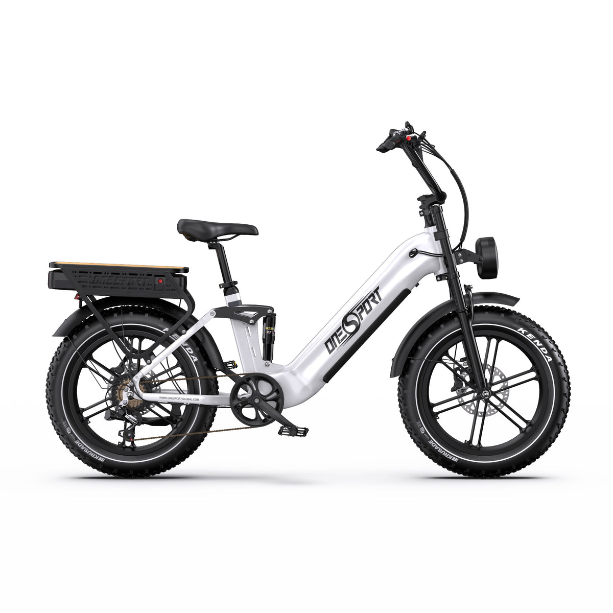 ONESPORT OT08 PRO 20" Full Suspension Fat Tire Electric Bike 500W Motor 48V 18Ah*2 Dual Battery