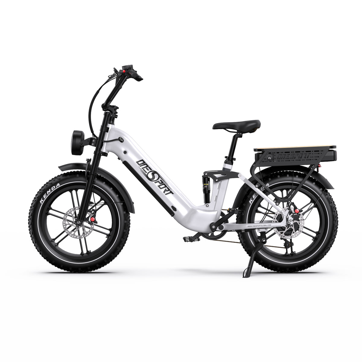 ONESPORT OT08 PRO 20" Full Suspension Fat Tire Electric Bike 500W Motor 48V 18Ah*2 Dual Battery
