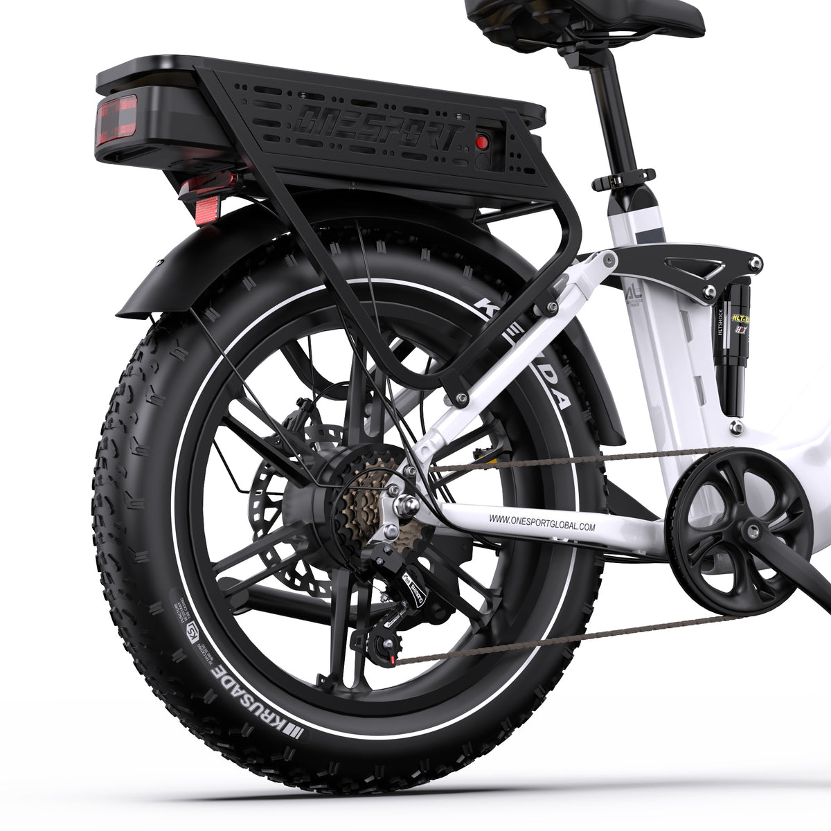 ONESPORT OT08 PRO 20" Full Suspension Fat Tire Electric Bike 500W Motor 48V 18Ah*2 Dual Battery