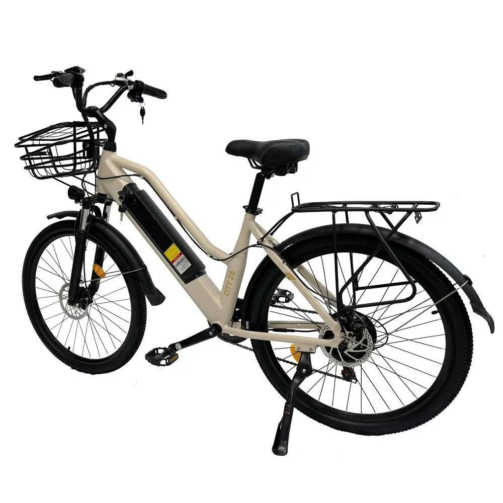 ORLMS CITY BIKE 26" Step-through E-Bike For Women 500W Motor 48V 15AH Battery
