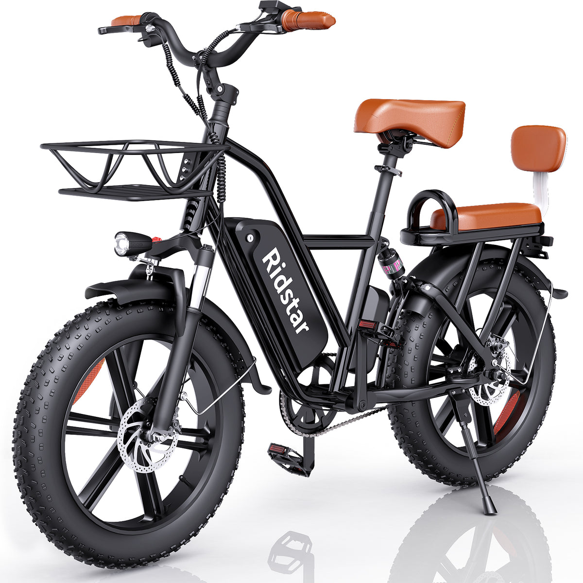 YVY FM001 20" 1000W Motor 2 Seater Fat Tire Electric Bike 48V 15Ah Battery