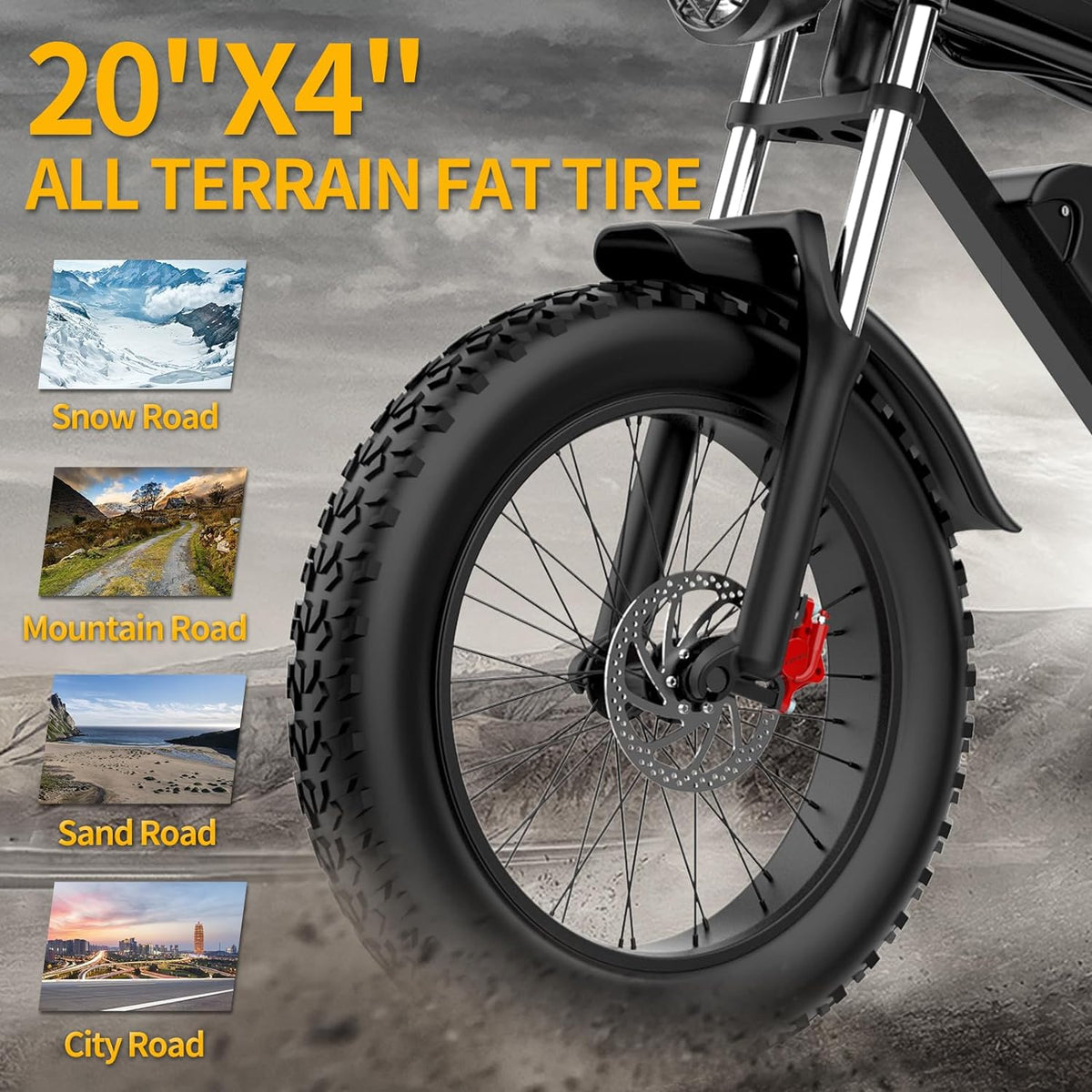 RIDSTAR Q20 Pro 20" Fat Tires Electric Bikes 2*1000W Motor 52V 20Ah Dual Battery