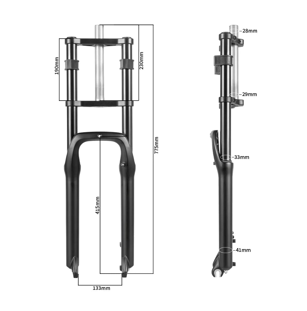 SHENGMILO S600 Electric Bike front Shock Double Shoulder Front Suspension Fork