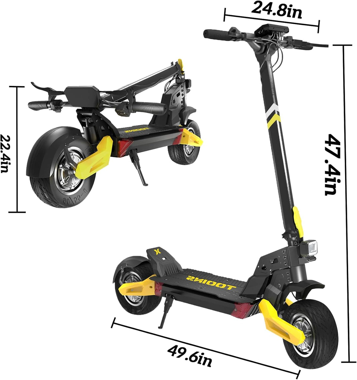 TOOINS X2 10" Electric Scooter Dual Motor 2000W 48V 21Ah Battery