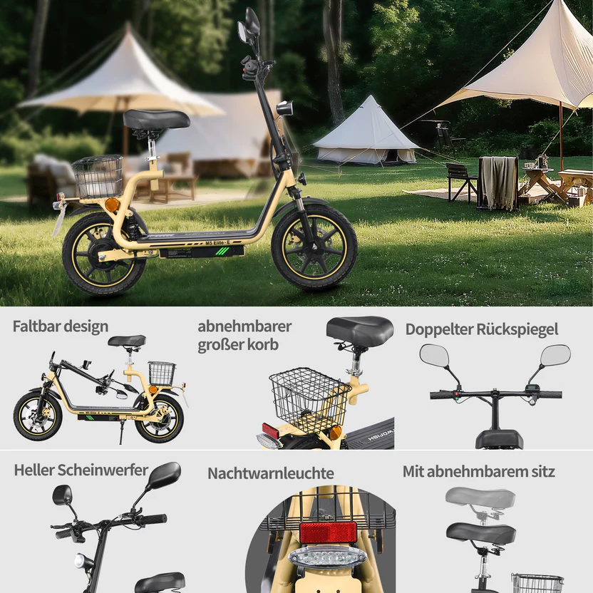 TWOFISH M5 Elite-E 14" Seated E-Scooter 500W Motor 48V 13Ah Battery
