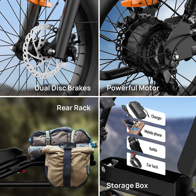 URLIFE T2 20" Off Road Electric Bike 250W Motor 48V 15.6Ah Battery (UK&EU Version)