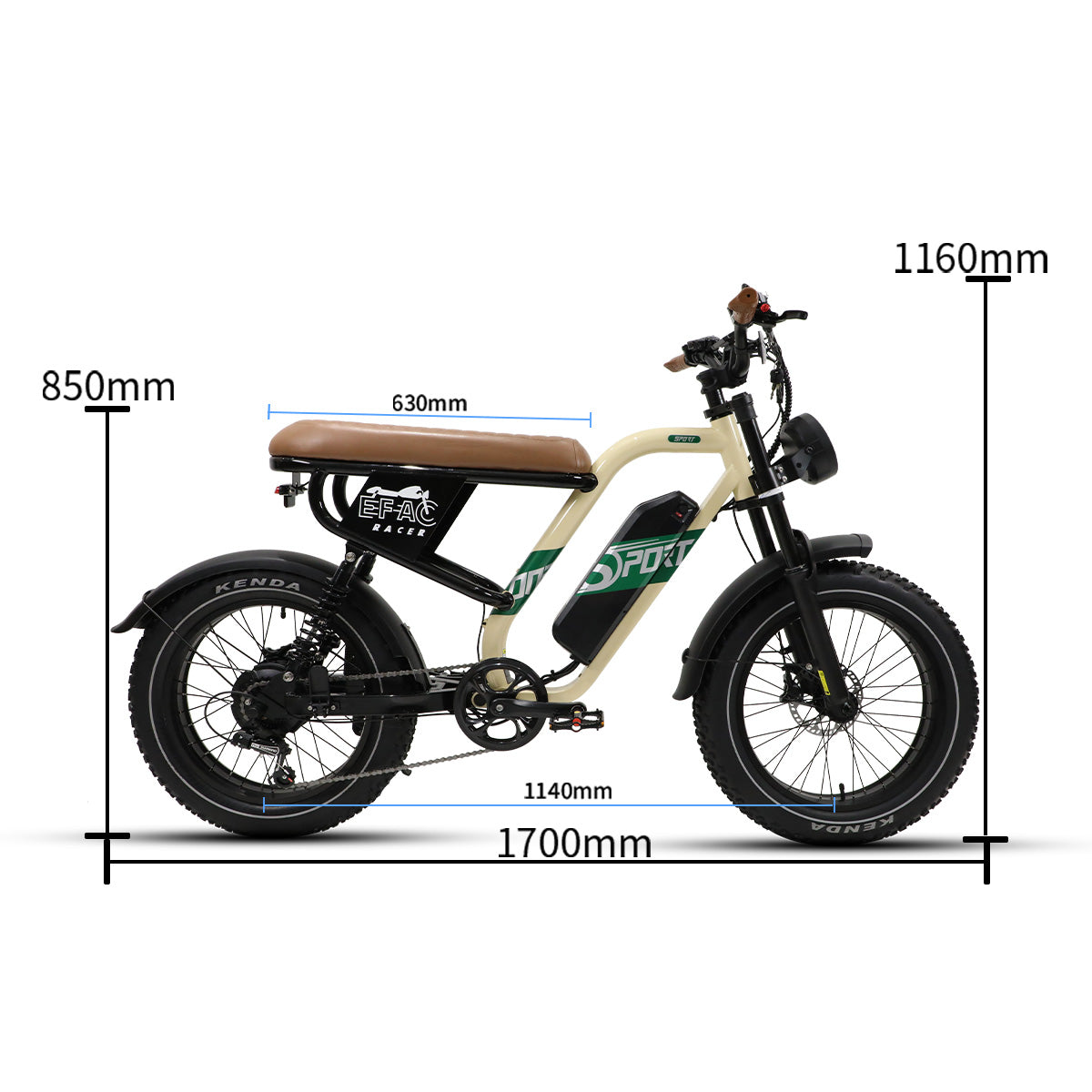 ONESPORT W66 20" Retro Electric Bike 500W Motor 48V 13.5Ah Battery