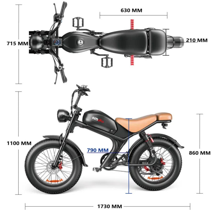 EMOKO C93 20" Fat Tire Electric Off-Road Bike 2000W Dual Motor 48V 23Ah Battery