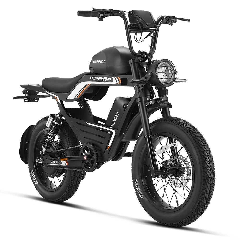 HAPPYRUN G100 Pro Fat Tire Electric Bikes 3000W 72V 33Ah Dual Batteries