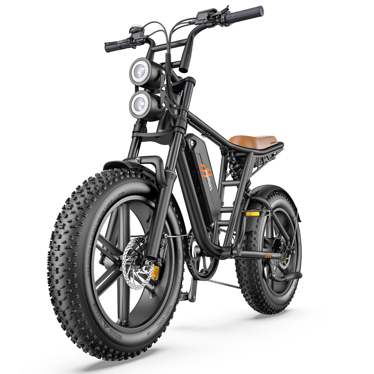 HILLMILES MileZoom 1 20" Retro Electric Mountain Bike 250W Motor 52V 15.6Ah Battery
