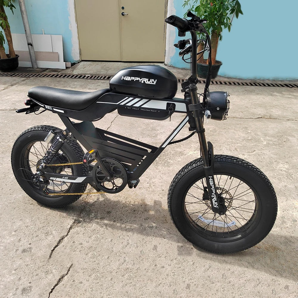 HAPPYRUN G100 Fat Tire Electric Bikes 2000W Peak Motor 38Ah Dual Batteries