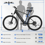 ZDZA ZA04 26" Mountain Electric Bike 1000W Peak Motor 36V 10.4Ah Battery