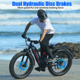 ZADA LB09 26"  750w （1500 Peak  ）Motor Fat Tire Step-through Full Suspension Mountain Electric Bike 48V 18Ah Battery
