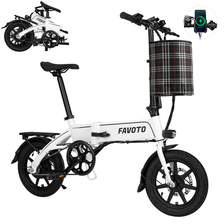 MEELOD S5 14" Mini Folding Electric Bike 500W Peak Motor 36V 10.4Ah Battery