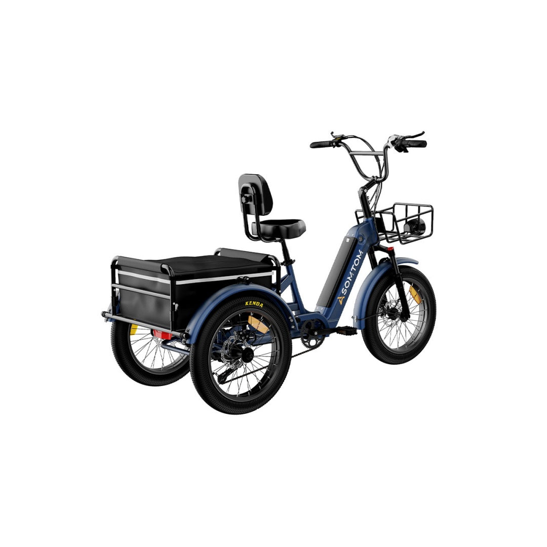 ASOMTOM WHALE 3.0 24" High-Capacity Durable Electric Trike 500W Motor 48V 20Ah Battery