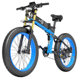 BEZIOR X-PLUS 26*4.0" Fat Tire Electric Folding Bike 1500W Motor 48V 17.5Ah Battery