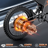 BOPZIN Q8 25" Off-Road E-Bike 3000W Motor 60V 35Ah Battery