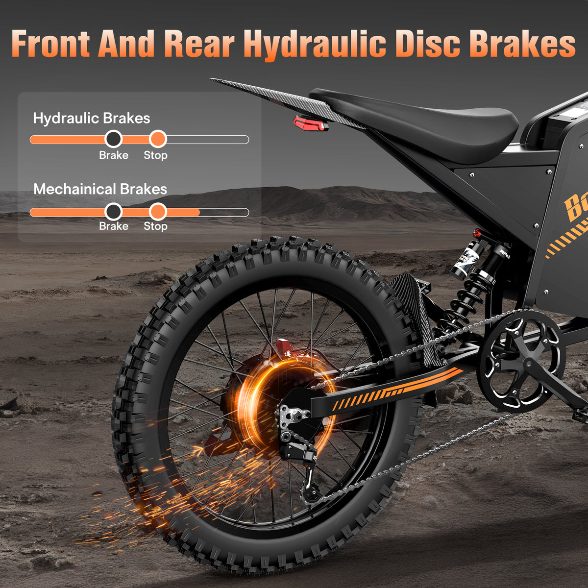 BOPZIN Q8 25" Off-Road E-Bike 3000W Motor 60V 35Ah Battery