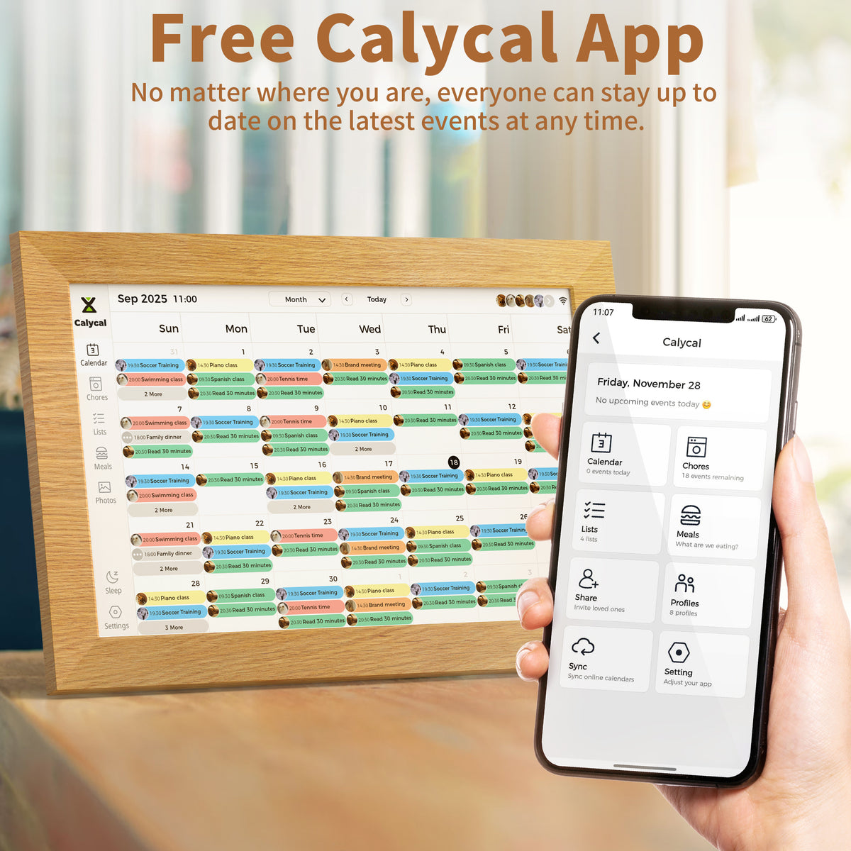 CALYCAL NB55 10.1" Wall Mounted Digital Calendar Free Subscription & Recording Function