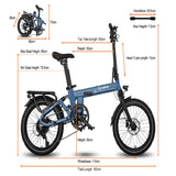 CYRUSHER Sonder 20" Fat Tires Suspension Folding Electric Bike 250W 28Mph 48V 10Ah Battery