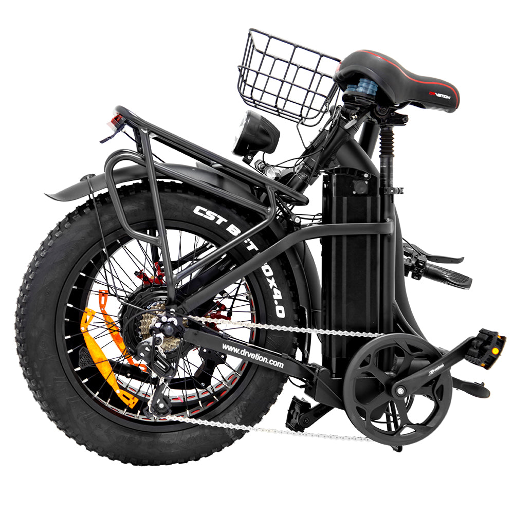 DRVETION CT20 20" Fat Tires Folding Electric Bike 750W Motor 48V 10Ah/15Ah/20Ah Battery（Disc Brake）