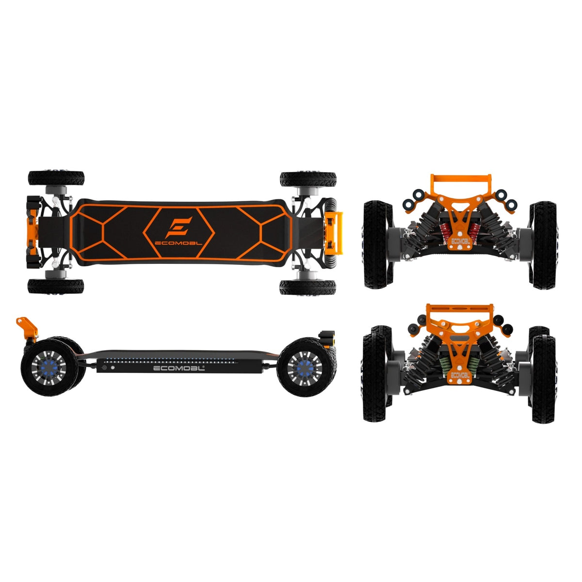 ECOMOBL M24 4WD Off-road Electric Skateboard 4*3750W 20Ah Battery