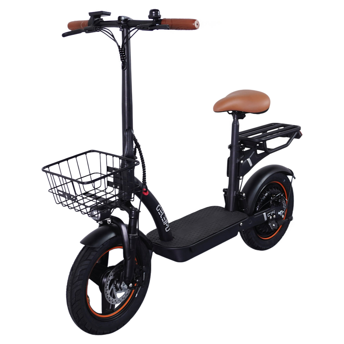 GELEIPU C14 14"Electric Scooter 500W Motor 48V 17.5Ah Seat and Cargo Carrier